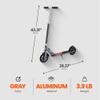 Mongoose Trace 180 Kick Scooter for Youth Adult Boys and Girls, Lightweight, Quick-Release & Easy Folding Scooter, With 180mm Wheels, Kickstand, Grey/Red view 3