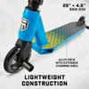 Mongoose Rise 110 Elite Freestyle Stunt Trick Scooter, Lightweight Alloy Deck & Heavy-Duty Frame Up to 220 lbs., Bike-Style Grip, Wheel Pegs Included, Blue/Yellow view 2