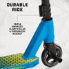 Mongoose Rise 110 Elite Freestyle Stunt Trick Scooter, Lightweight Alloy Deck & Heavy-Duty Frame Up to 220 lbs., Bike-Style Grip, Wheel Pegs Included, Blue/Yellow view 4