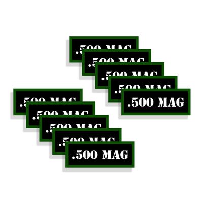 Speed Demon Hot Rod Shop Ammo Can Labels 500 MAG Ammunition Decals for 500 Magnum Ammo - 10 Pack Adhesive Vinyl 3"x1.15"