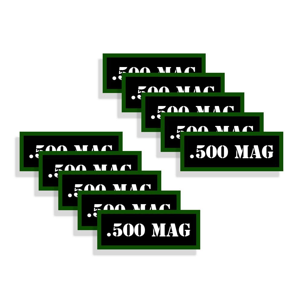 Speed Demon Hot Rod Shop Ammo Can Labels 500 MAG Ammunition Decals for 500 Magnum Ammo - 10 Pack Adhesive Vinyl 3"x1.15"