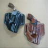 Azula Gun Holsters Leather 2 Slot Molded Thumb Break Pancake Leather Revolver Holster for S&W N Fame 3" Barrel Revolver Black view 1