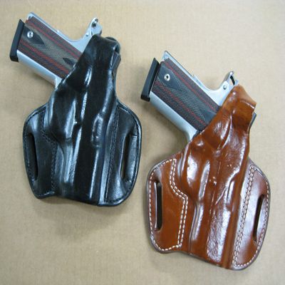 Azula Gun Holsters Leather 2 Slot Molded Thumb Break Pancake Leather Pistol Holster for Springfield XDM 3.8" Pistol Black