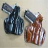 Azula Gun Holsters Leather 2 Slot Molded Thumb Break Pancake Leather Pistol Holster for Springfield XDM 3.8" Pistol Black view 1