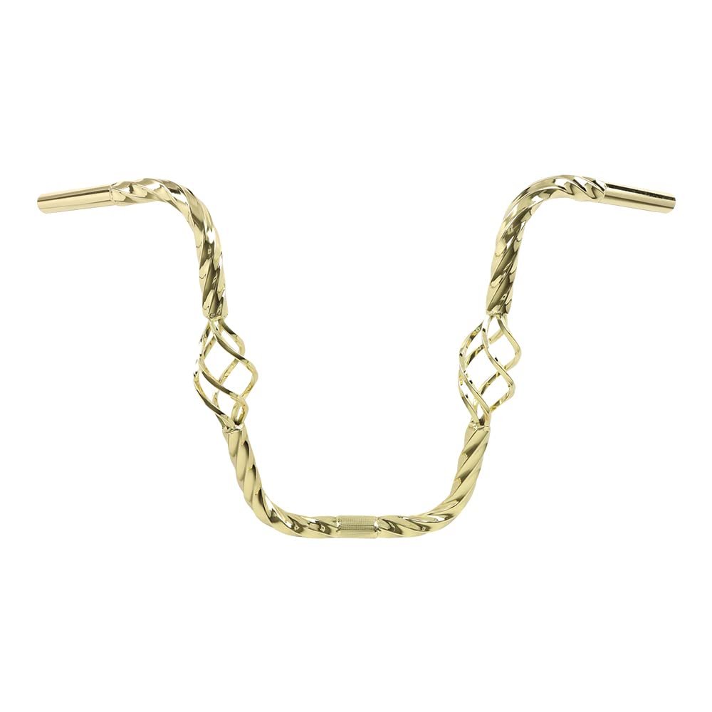 Fenix Lowrider 16" Cage Square Twisted Bike Handle Bars,25.4mm, Gold