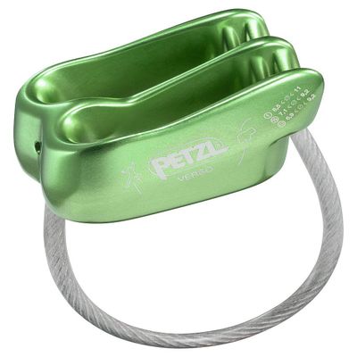 Petzl Verso Belay Device - Compact, Lightweight Belay Device, for One or Two Rope Strands While Climbing or Rappelling - Green
