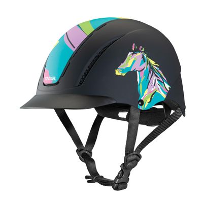 Troxel Spirit Full Coverage Horse Riding Helmet, Low-Profile Adjustable Design, Safety Horseback Riding Gear, Large (7-3/8 - 7-3/4), Pop Art Pony