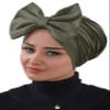 Aisha's Design Instant Turban with Bow for Women, 95% Cotton Head Wrap Hats, Hijab Cap Stylish Design, Army Green view 1