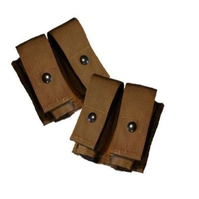 Airsoft Lot of 2 USGI Double 40MM HE High Explosive/Grenade MOLLE Pouch New Nib Coyote