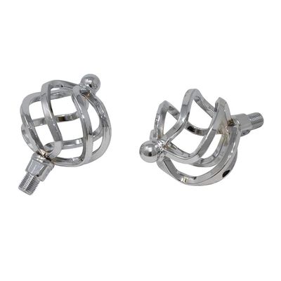 Fenix Cycles Twisted Lowrider Bicycle 1/2" Round Cage Bike Pedals (Chrome)