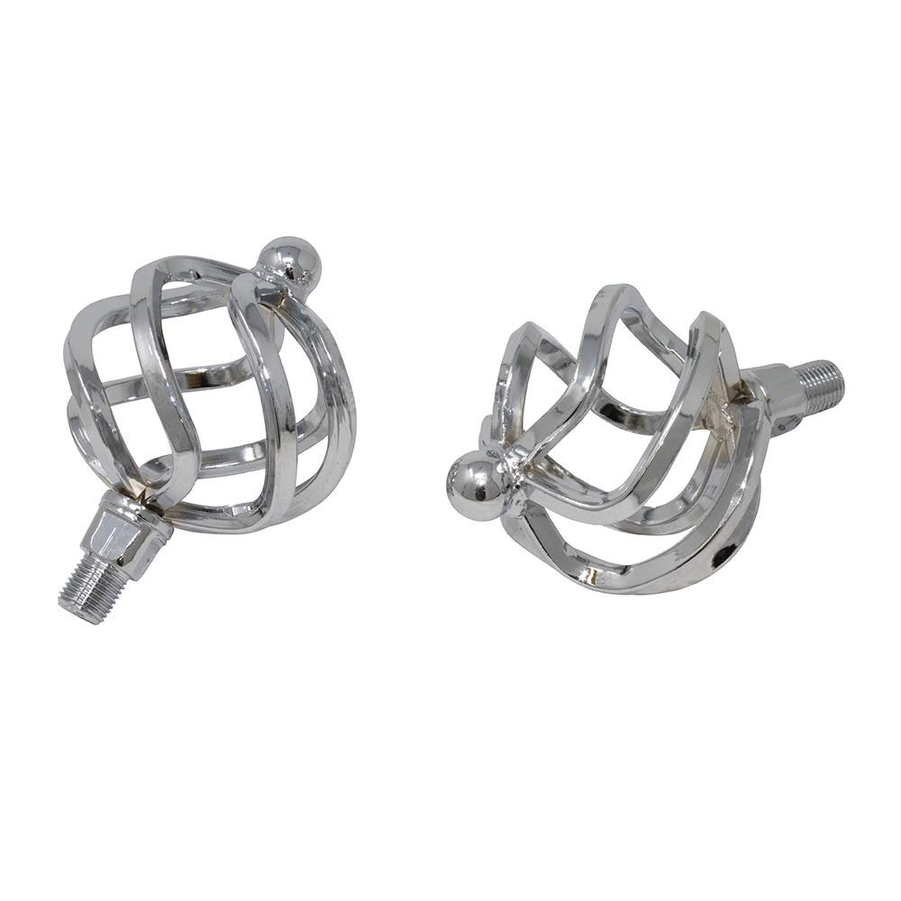 Fenix Cycles Twisted Lowrider Bicycle 1/2" Round Cage Bike Pedals (Chrome)