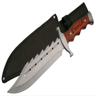 GIFTS INFINITY Free Engraving - 15" Gator Back Bowie Knife (211398)