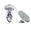 Cool Atomic Bomb Explosion on Anatomical Heart Dot Art Round Metal 0.75" Lapel Pin Hat Shirt Pin Tie Tack Pinback view 1