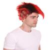 Adult Unisex Mohawk Red & Black Full Wig, Best for Halloween view 4