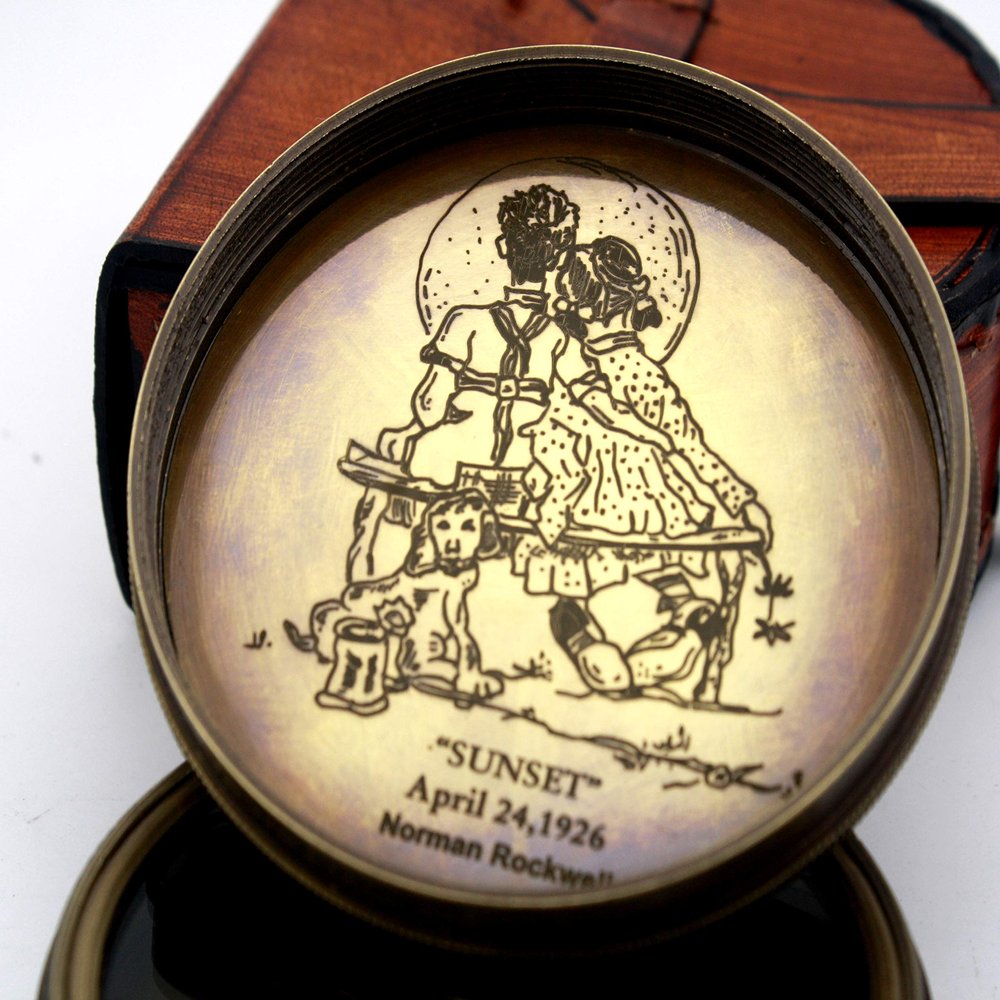 Delhi Arts Robert Browning Saying Engraved Compass Perfect Valentines Day gfit, Anniversary, Wedding, Love, Unusual, Collectible Nautical Compass