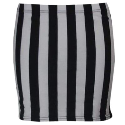 My Choice Stuff Womens Stretchy Elasticated Jersy Bodycon Mini Skirt Ladies Fancy Printed Summer Short Skirt Vertical Stripe Small/Medium