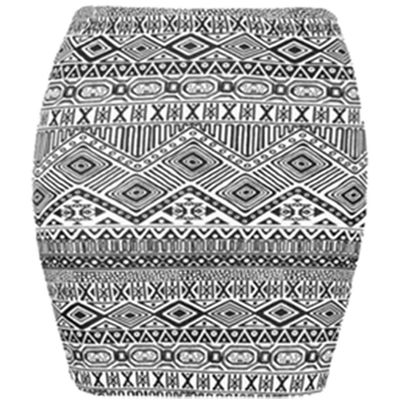 MA ONLINE Ladies Leopard Tartan Printed Stretchy Mini Skirt Womens Fancy Summer Wear Short Skirt Small Aztec Medium/Large