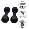 Neoprene Dumbbell for Strength Training, Muscle Toning, and Rehab, Non-Slip Grip, Anti-Roll Design 10lb (20lb Set) view 4