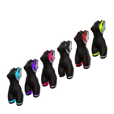 Sparx Women's Triathlon Suit Tri Race Suit Women Trisuit Compression Running Swimming Cycling Skinsuit (Black/Pink, Large)