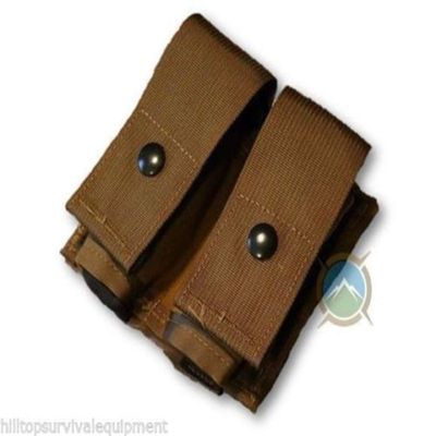 Airsoft Military Double 40MM HE High Explosive Grenade MOLLE Pouch Coyote