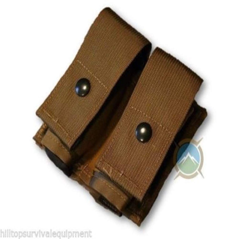 Airsoft Military Double 40MM HE High Explosive Grenade MOLLE Pouch Coyote