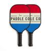 Iconic Paddles Pickleball Paddle  Graphite Face with Polypropylene Honeycomb Composite Core  Cushion Grip  Protective Neoprene Cover  Red Blue Set of Two view 1