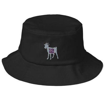 #12 Goat Greatest of All Time Old School Bucket Hat Black