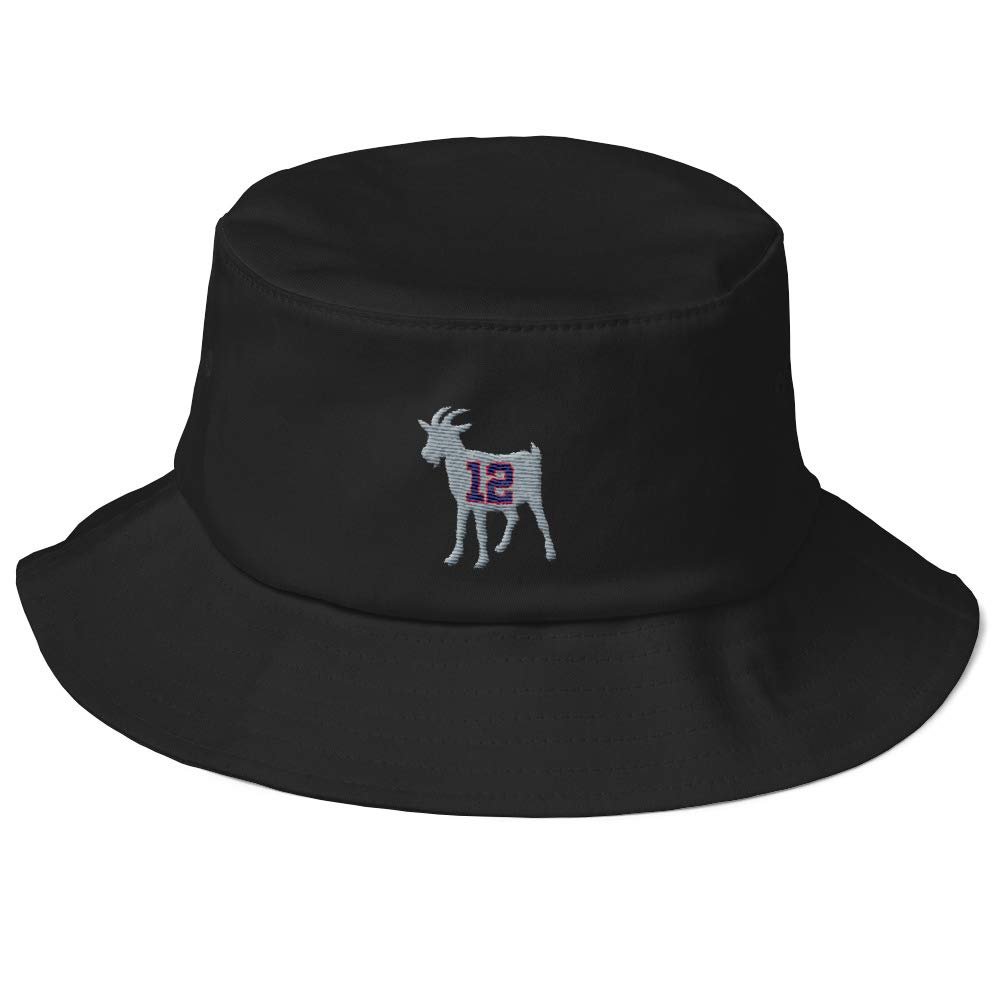 #12 Goat Greatest of All Time Old School Bucket Hat Black