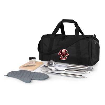 PICNIC TIME NCAA Boston College Eagles BBQ Kit Grill Set & Cooler, BBQ Accessories Set with Case for Outdoor, Complete Grill Accessories Kit with Cooler Bag, (Black)