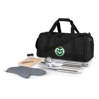 PICNIC TIME NCAA Colorado State Rams BBQ Kit Grill Set & Cooler, BBQ Accessories Set with Case for Outdoor, Complete Grill Accessories Kit with Cooler Bag, (Black)
