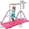 XINDONGSHENG Children Monkey Bar Gymnastics Athletic Expandable Kip Balance Bars Junior Training Play Gym Purple with 2Ft x 6Ft Gymnastic Mat z view 2