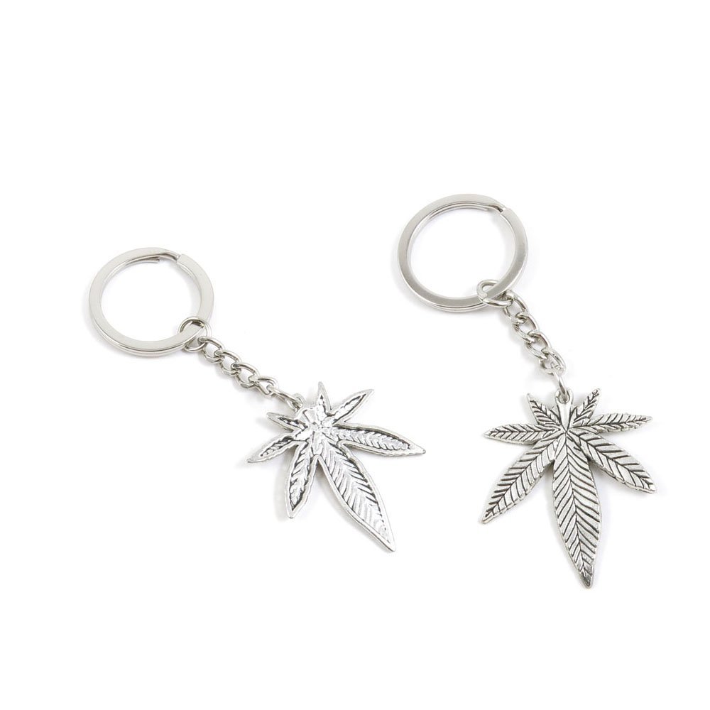 Price per 10 Pieces Key Tag Chain Ring Keyring Keychain R7MP3 Maple Leaf