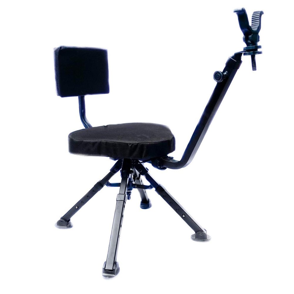 BenchMaster - Ultimate Comfort Hunting Chair - Lightweight, Portable, Durable with Adjustable Backrest & Quiet Gun Rest - Fits Most Stocks - Model: BMGBSC2