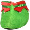 Green & Red Plush Elf Shoes - One Size Fits Most - (1 Pair)- Festive Holiday Footwear view 2