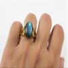 55Carat Choose Your Color Genuine Stone Ring 18K Gold Plated Oval Handmade Jewellery for Gift Sizes 4-13 view 4