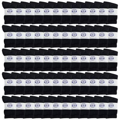 Yacht & Smith 60 Pairs of Kids Sports Crew Socks, Wholesale Bulk Pack Sock by SOCKS'NBULK (Black)