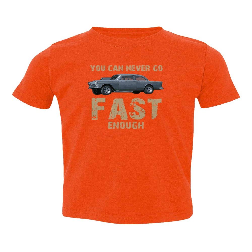 Baku Apparel Two Lane Blacktop Hot Rod Street Drag Racing Little Kids Girls Boys Toddler T-Shirt (Orange, 4T)