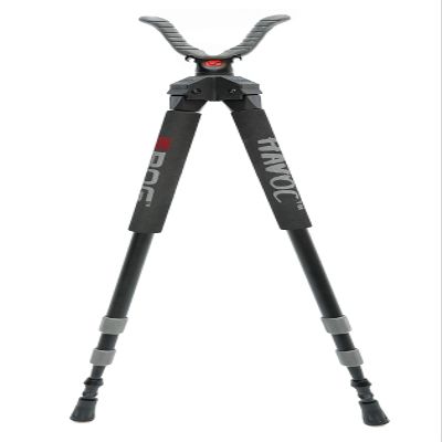 BOG Havoc Bipod Shooting Rest with Lightweight Aluminum Construction,High Density Foam Grips,Twist-Style Lock Legs and Non-Marring Universal Shooting Rest Head for Hunting, Shooting and Outdoors,Black
