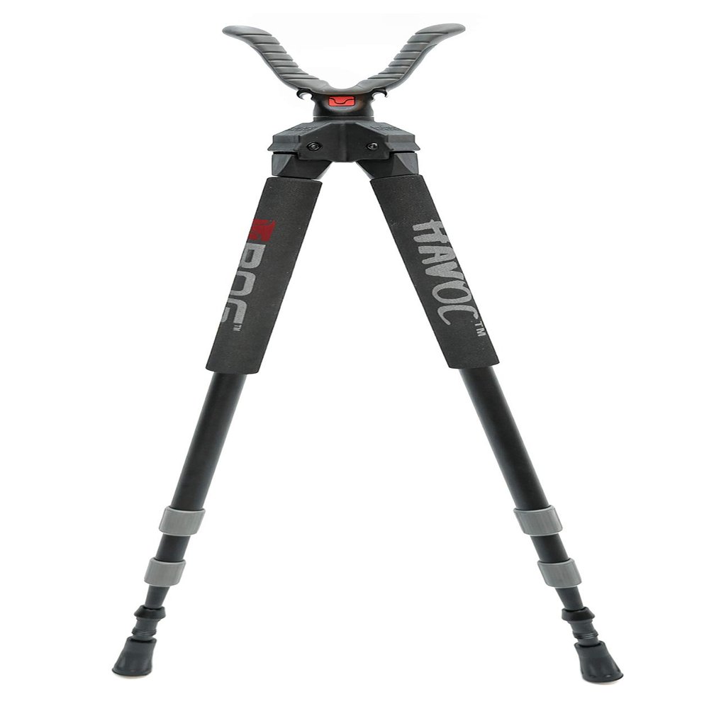 BOG Havoc Bipod Shooting Rest with Lightweight Aluminum Construction,High Density Foam Grips,Twist-Style Lock Legs and Non-Marring Universal Shooting Rest Head for Hunting, Shooting and Outdoors,Black