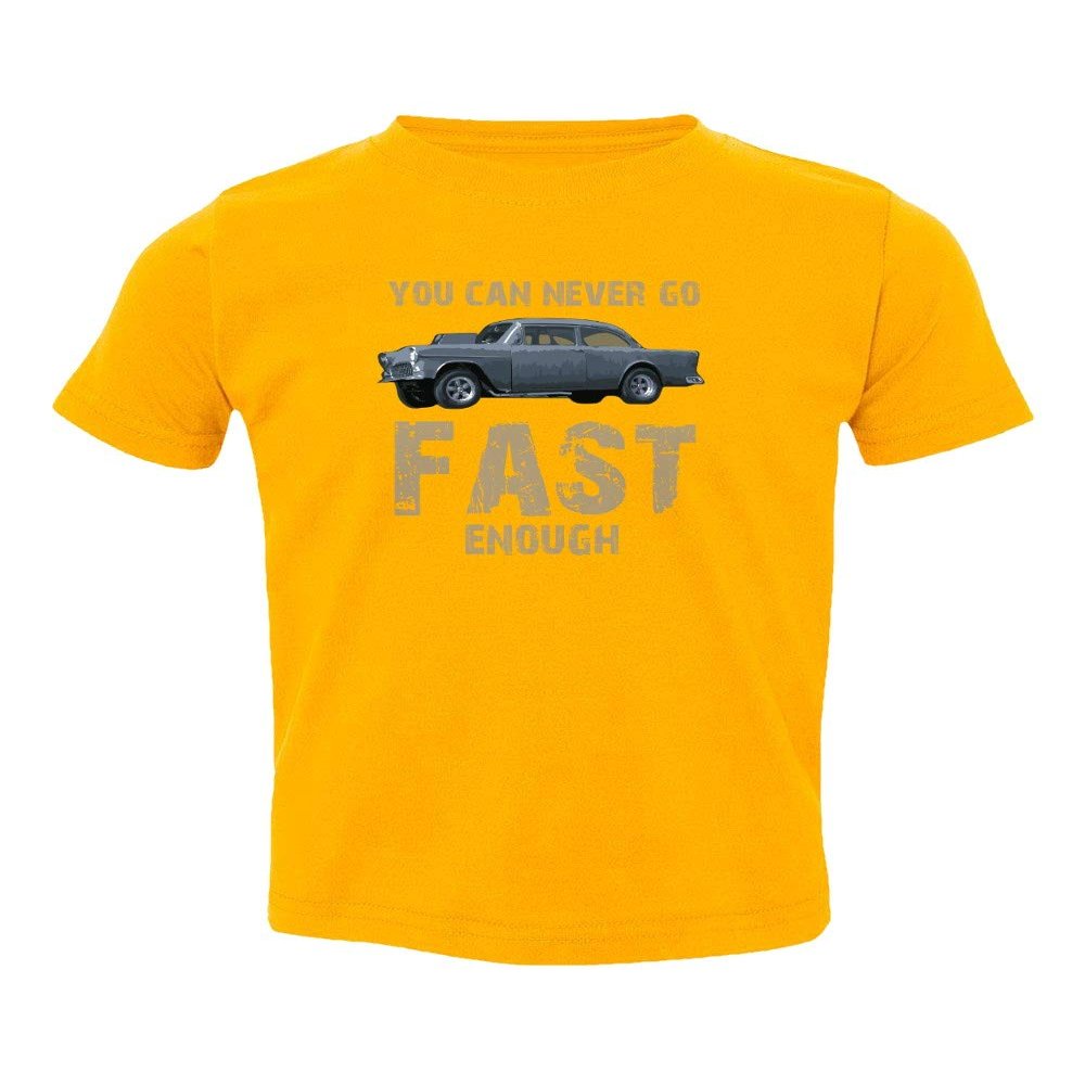 Baku Apparel Two Lane Blacktop Hot Rod Street Drag Racing Little Kids Girls Boys Toddler T-Shirt (Gold, 5T)
