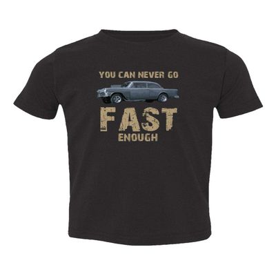 Baku Apparel Two Lane Blacktop Hot Rod Street Drag Racing Little Kids Girls Boys Toddler T-Shirt (Black, 5T)