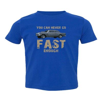 Baku Apparel Two Lane Blacktop Hot Rod Street Drag Racing Little Kids Girls Boys Toddler T-Shirt (Royal, 2T)
