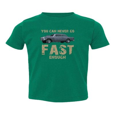Baku Apparel Two Lane Blacktop Hot Rod Street Drag Racing Little Kids Girls Boys Toddler T-Shirt (Green, 2T)