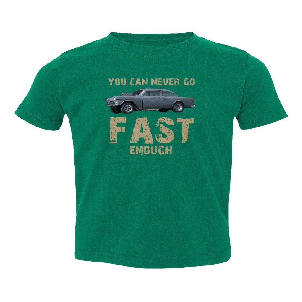 Baku Apparel Two Lane Blacktop Hot Rod Street Drag Racing Little Kids Girls Boys Toddler T-Shirt (Green, 2T)