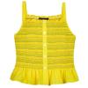 Amy Byer Big Girl's Sleeveless Smocked Peplum Top Shirt, Rainbow Yellow, M