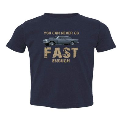 Baku Apparel Two Lane Blacktop Hot Rod Street Drag Racing Little Kids Girls Boys Toddler T-Shirt (Navy, 3T)