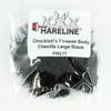 Hareline Fly Tying Chocklett's Finesse Body Chenille, Large 1 1/4 Inch - Black