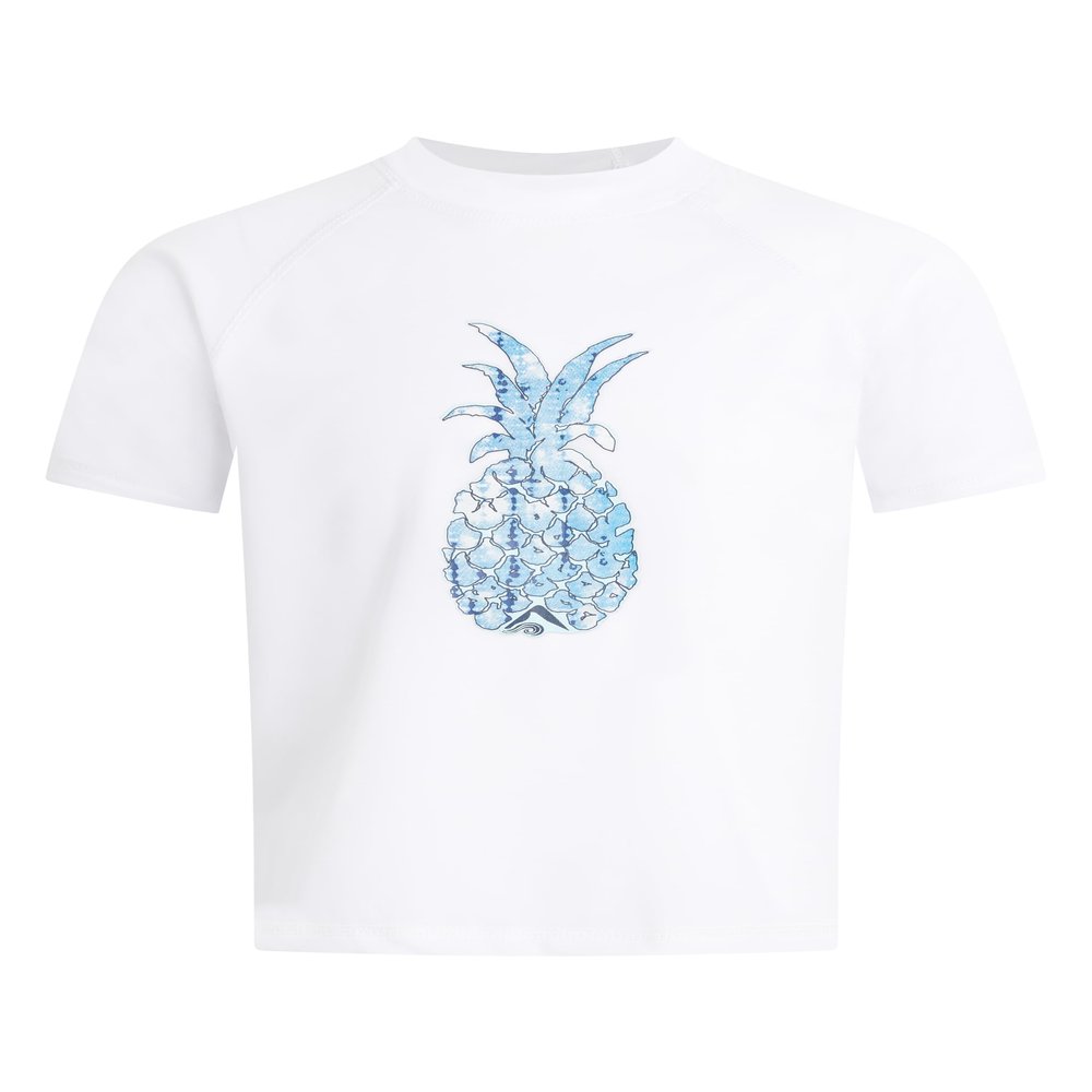 Kanu Surf Big Girls Jade UPF 50+ Sun Protective Rashguard Swim Shirt, Willow White, X-Small (6)