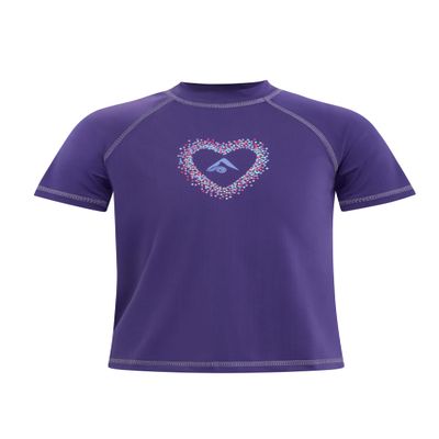 Kanu Surf girls Karlie Upf 50+ Sun Protective Rashguard Swim Rash Guard Shirt, Charlotte Purple, 14-16 US