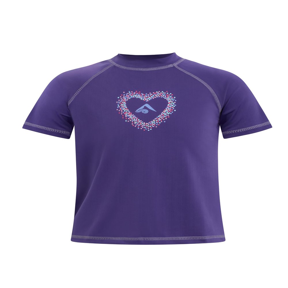 Kanu Surf girls Karlie Upf 50+ Sun Protective Rashguard Swim Rash Guard Shirt, Charlotte Purple, 14-16 US